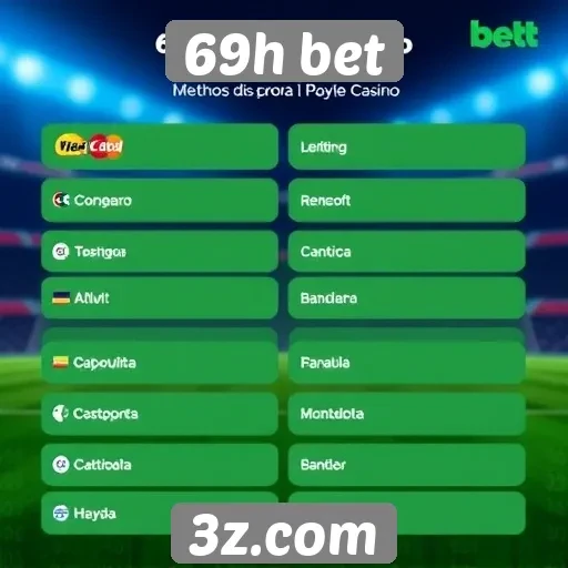 Métodos de pagamento disponíveis no 69h bet